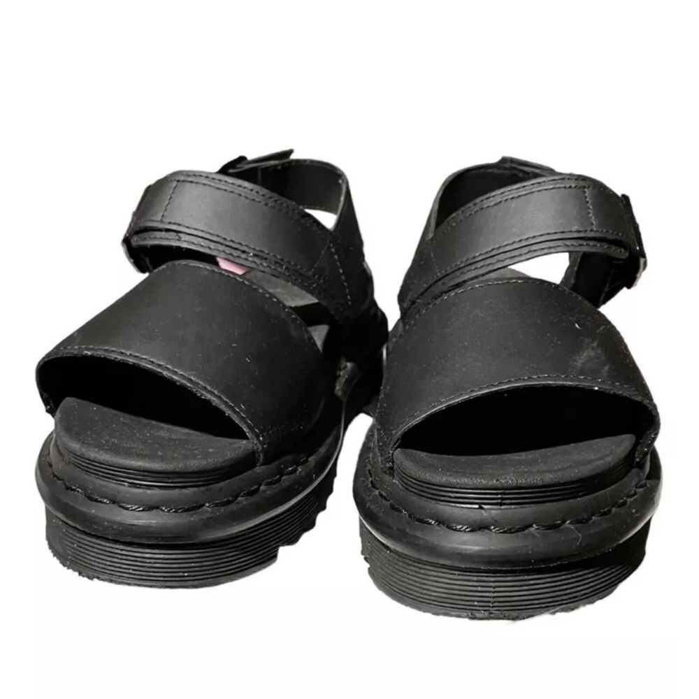 Dr. Martens Sandals Women’s 7 Black Voss Hydro Leather 23802001 Gladiator Chunky